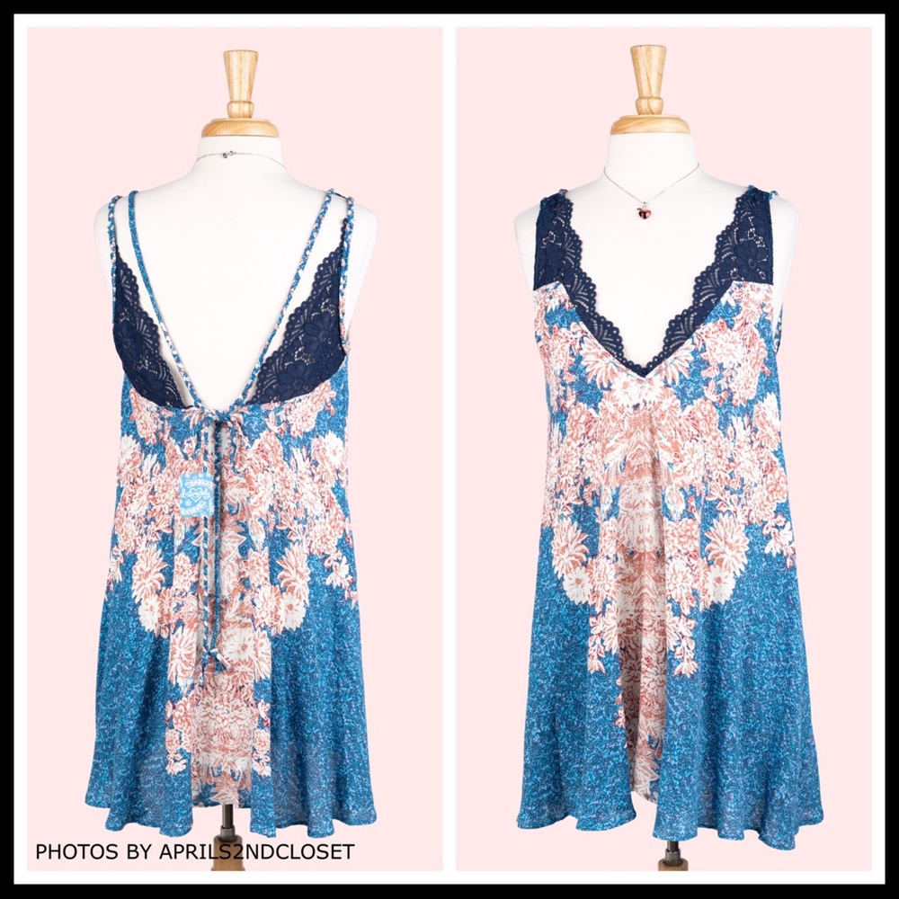 FREE PEOPLE BOHO FLOWY SLIP SUN TANK DRESS A3C - Picture 3 of 16